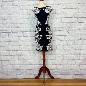 Maggy London Black & White Sheath Dress